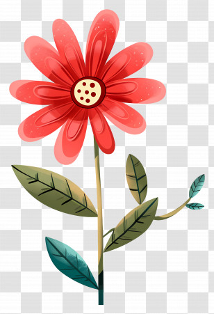 Cartoon Flower - Creative Red Flower Illustration Transparent PNG