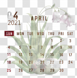 April 2021 Printable Calendar April 2021 Calendar 2021 Calendar Transparent PNG