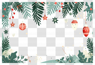 Christmas Background - Festive Christmas Decoration Frame Transparent PNG