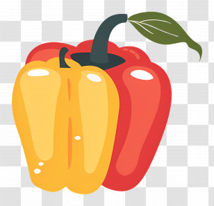 Bell Peppers - Yellow And Red Bell Peppers Illustration Transparent PNG