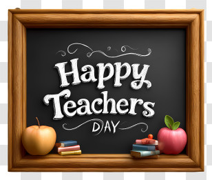 Teachers Day Text - Happy Teachers Day On Blackboard Transparent PNG