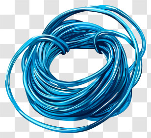 Electric Cord - Coiled Blue Wire Transparent PNG