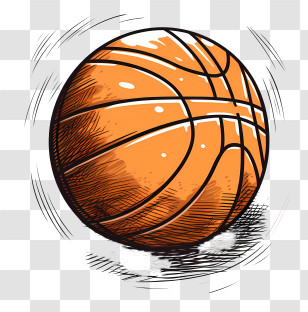 Basketball In Motion - Spinning Basketball With Motion Effects Transparent PNG