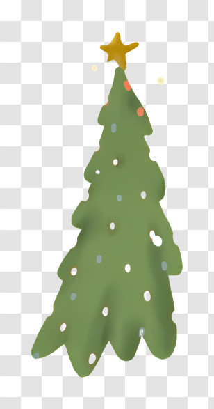 Christmas Tree - Green Christmas Tree With Star Topper Transparent PNG