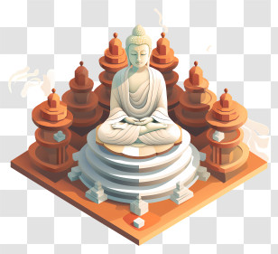 Buddha Statue - White Buddha Statue In Temple Transparent PNG