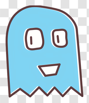 Pacman Logo - Blue Cartoon Ghost Illustration Transparent PNG