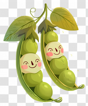 Pea Pods - Smiling Peas In A Pod Transparent PNG