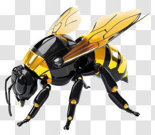 Bumblebee - Mechanical Bee Design With Futuristic Elements Transparent PNG