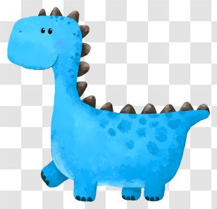 Cute Dinosaur - Blue Cartoon Dinosaur Transparent PNG