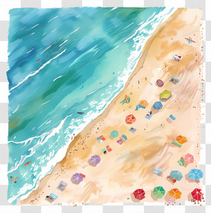 Top View Beach - Beautiful Beach Illustration Transparent PNG