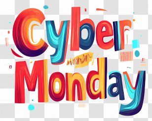 Cyber Monday - Colorful Cyber Monday Text For Holiday Sale Transparent PNG
