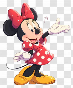 Minnie Mouse - Cartoon Mouse Character With Red Bow Transparent PNG