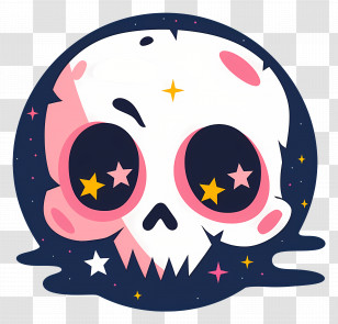 Halloween Skull - White Skull Cartoon Illustration Transparent PNG