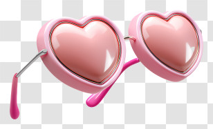Pink Heart Shaped Sunglasses - Heart-shaped Pink Glasses Transparent PNG