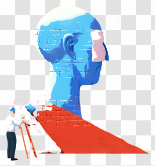 Painter Painting - Wall Painting Of Head Transparent PNG