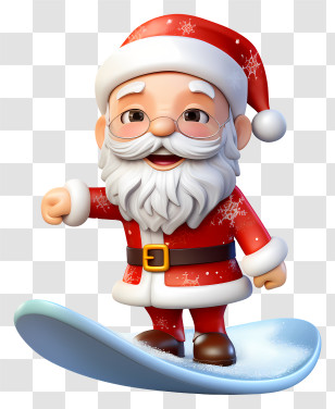 Emoji - Santa Claus Surfing For Christmas Fun Transparent PNG