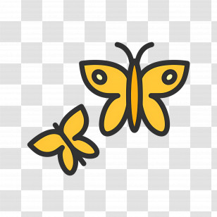 Butterfly - Yellow Butterflies Cartoon Transparent PNG