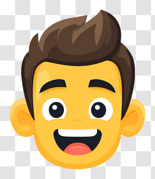 Sigma Face Emoji - Smiling Emoji Cartoon Transparent PNG