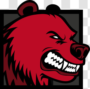 Bear Logo - Fierce Red Bear Logo Transparent PNG