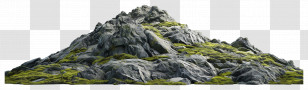Cartoon Rock - Rocky Mountain With Moss Transparent PNG