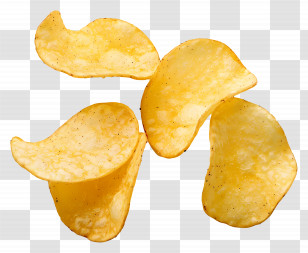 Potato Chip - Golden Crispy Potato Chips Snack Transparent PNG