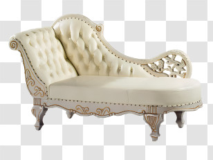 Sofa - Luxurious Tufted Chaise Lounge Transparent PNG