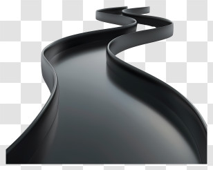 Black Road - Winding Curved Road Transparent PNG