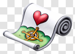 Map Scroll - Rolled Map With Heart And Compass Transparent PNG