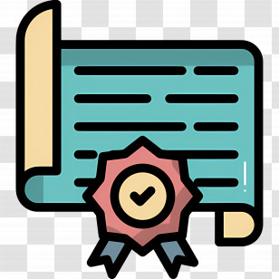 Certificate Of Honor - Certificate Scroll Icon With Ribbon Transparent PNG