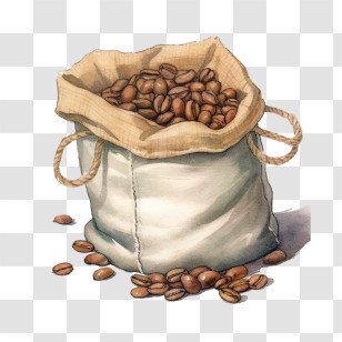 Coffee Beans - Bag Of Coffee Beans Illustration Transparent PNG