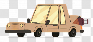 Sedan Packed - Cartoon Car With Luggage Transparent PNG