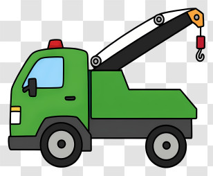 Tow Truck - Green Tow Truck Cartoon Transparent PNG
