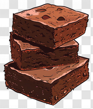 Brownies - Stack Of Chocolate Brownies Illustration Transparent PNG