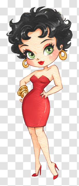 Betty Boop - Retro Pinup Girl In Red Dress Transparent PNG