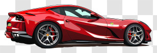 Ferrari 812 Competizione - Stylish Red Sports Car In Artistic Image Transparent PNG