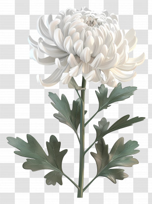White Chrysanthemum - White Chrysanthemum Flower Illustration Transparent PNG