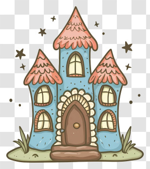 Cartoon - Small Cute Doodle House Transparent PNG
