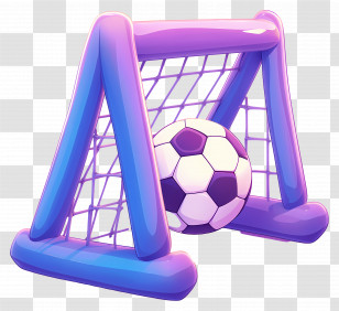 3d Football - Colorful Soccer Goal With Ball Transparent PNG