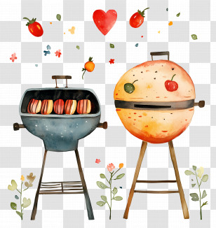 Barbecues - Barbecue Grills With Food Transparent PNG