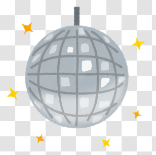 Icon - Shiny Disco Ball With Stars Transparent PNG