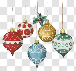 Christmas Ornaments - Colorful Christmas Ornaments Transparent PNG