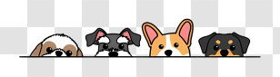 Cartoon - Cute Dog Cartoon Heads Drawing Transparent PNG