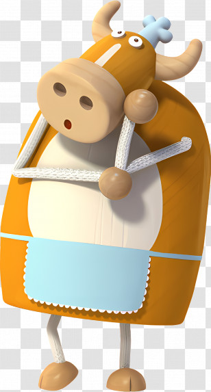 Tickety Toc - Funny Cartoon Cow Character Transparent PNG
