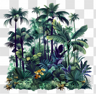 Rainforest - Green Tropical Rainforest Illustration Transparent PNG