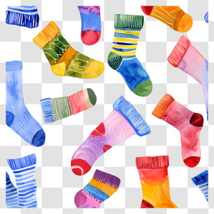 Lots Of Socks - Colorful Patterned Socks Transparent PNG