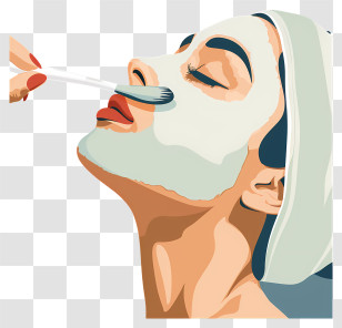 Woman Applying Mask - Woman Applying Face Mask Transparent PNG