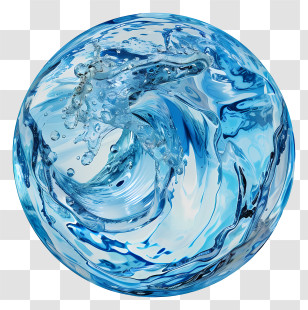World Water Day - Water Sphere With Splash Effect Illustration Transparent PNG