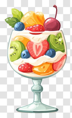 Fruit Parfaits Icon - Colorful Fruit Parfait Dessert Transparent PNG
