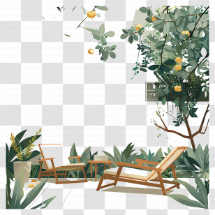 Backyard - Relaxing Garden Patio Transparent PNG