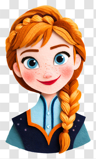 Frozen Anna - Cheerful Girl With Braided Hair Transparent PNG